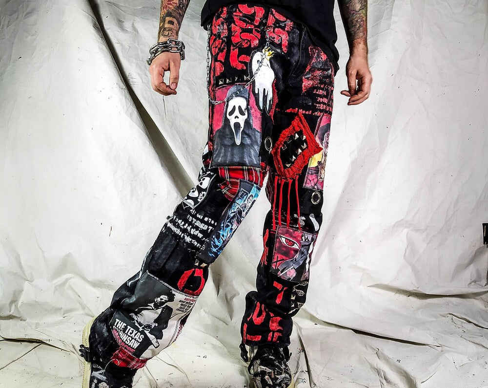 Custom horror punk emo pants