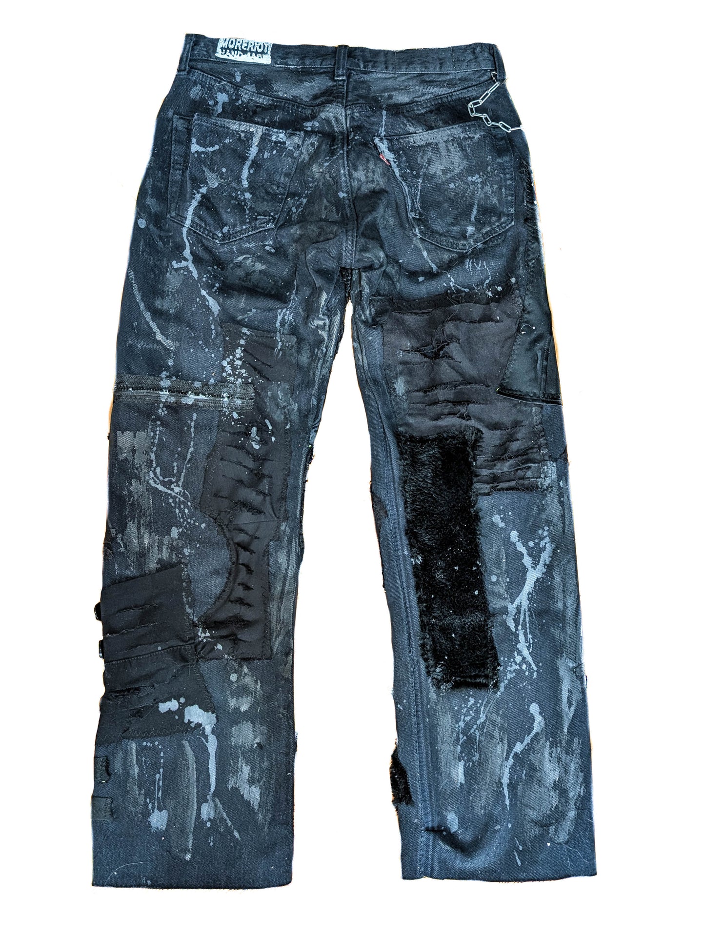 custom metallic goth punk jeans