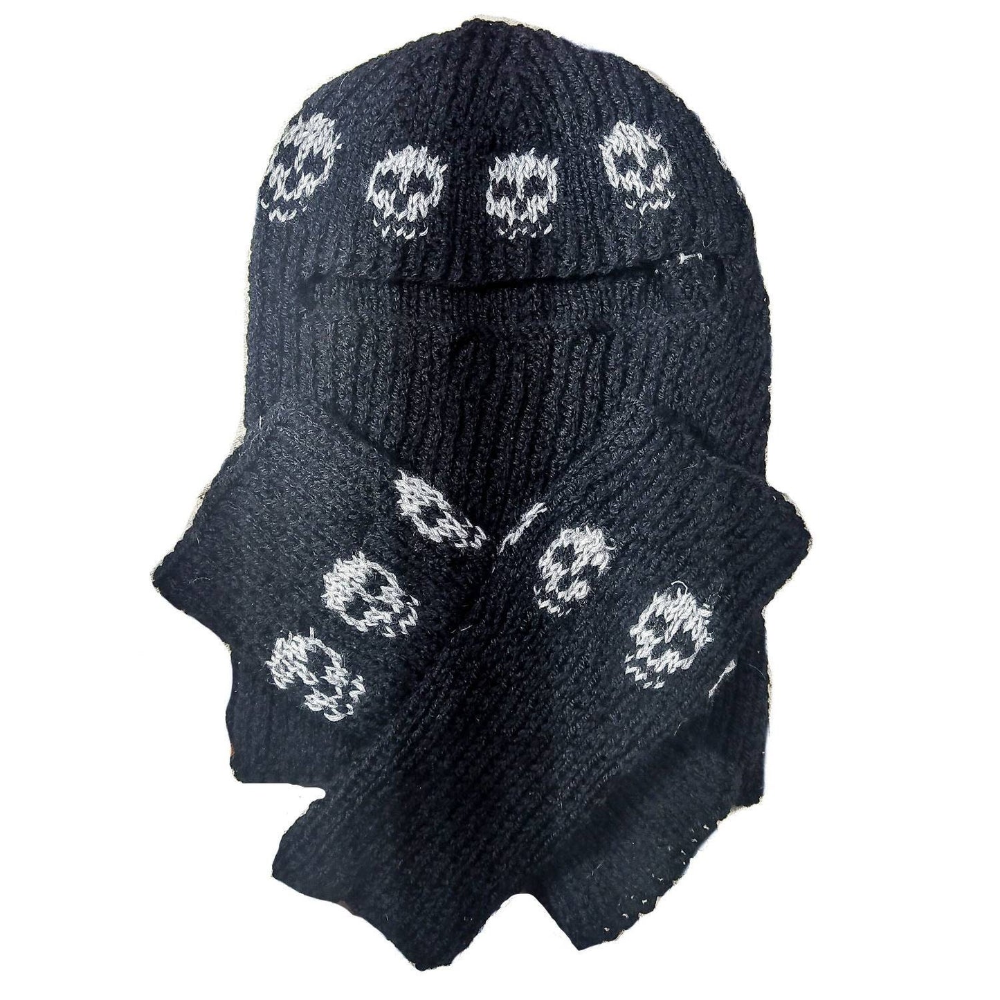 Knitted handmade punk metal rock goth emo balaclava gloves