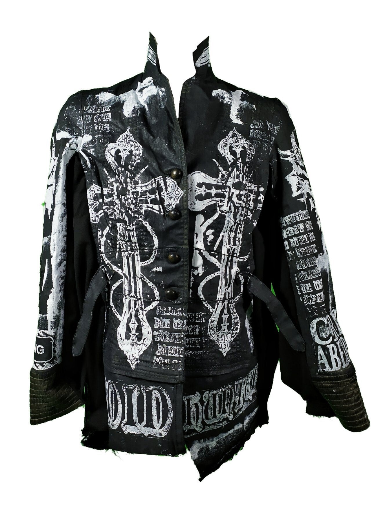 M-L Unique handmade blazer custom tribal punk goth fantasy emo metal rave festival concert rockstar skull anime cool demon occult jacket