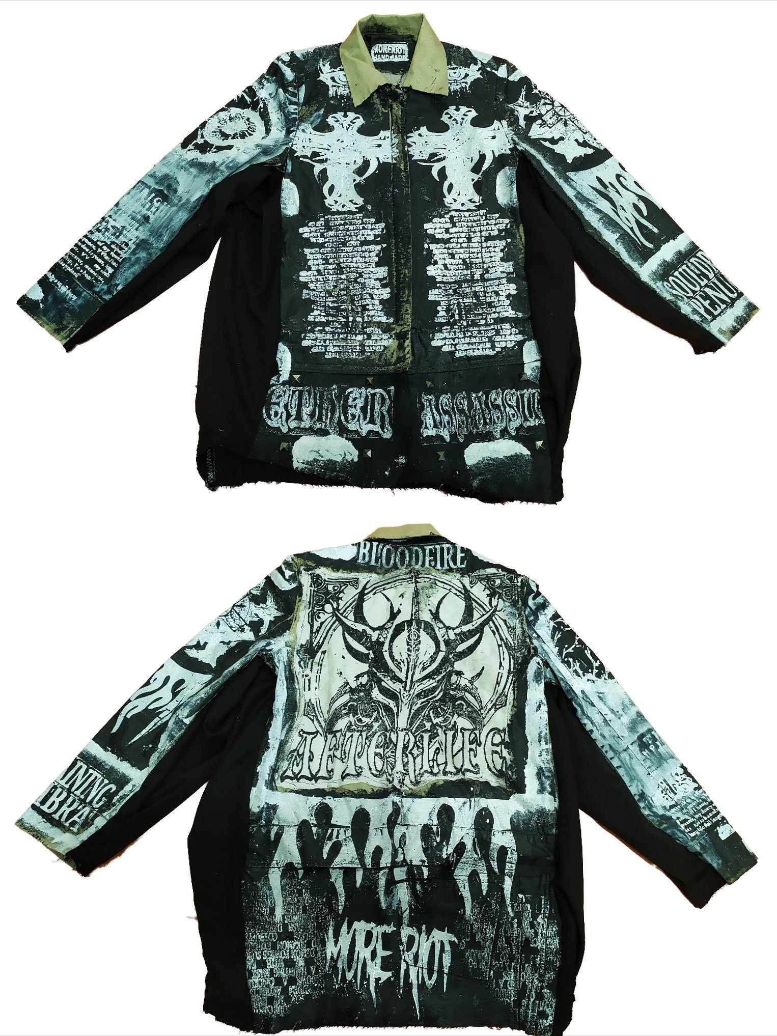 L-XL Unique handmade blazer custom tribal punk goth fantasy emo metal rave festival concert rockstar skull anime cool demon occult jacket