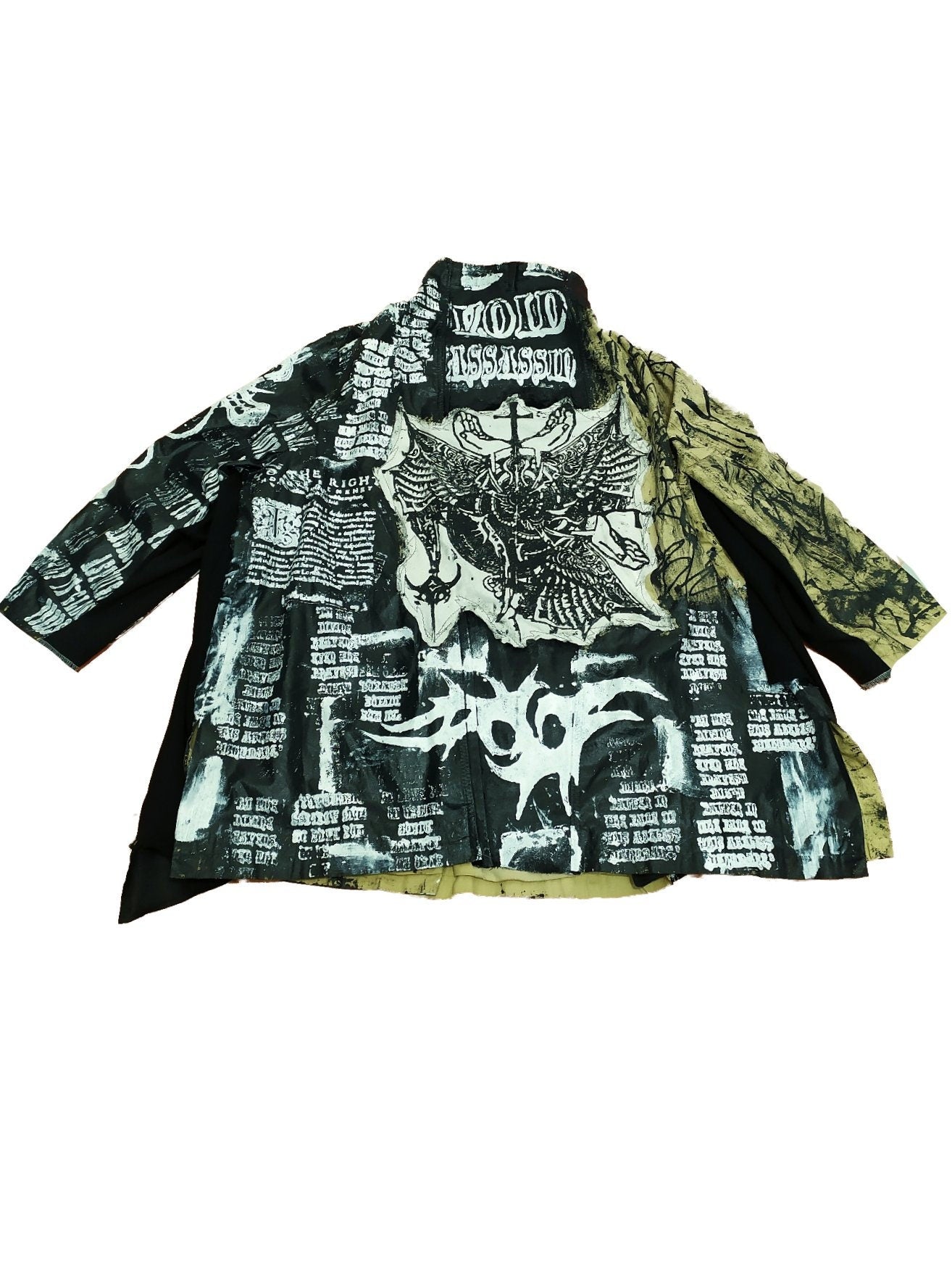 XXXL Unique handmade blazer custom tribal punk rock goth fantasy emo metal rave festival coat rockstar skull anime cool denim occult jacket