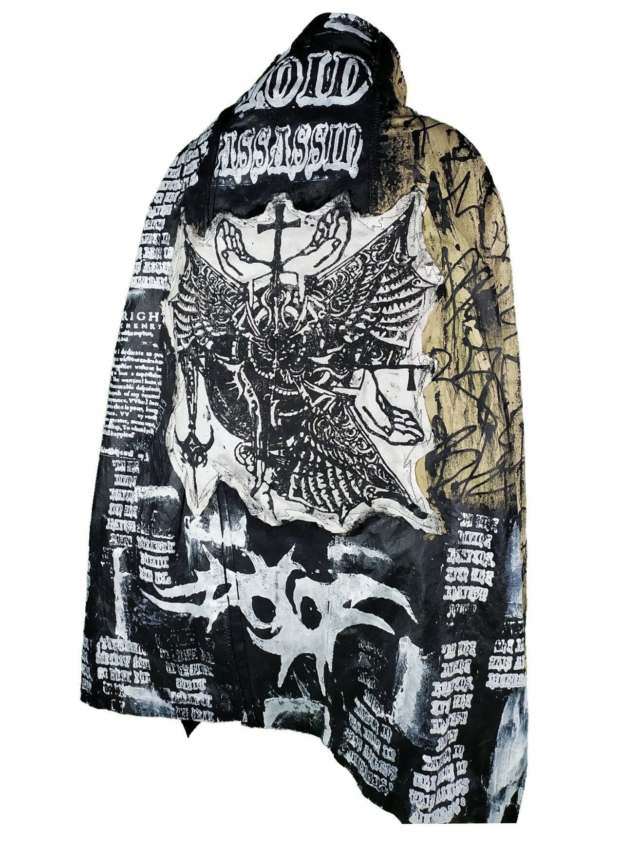 XXXL Unique handmade blazer custom tribal punk rock goth fantasy emo metal rave festival coat rockstar skull anime cool denim occult jacket