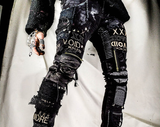Custom punk rock goth jeans
