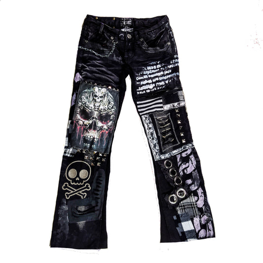 Custom skull punk rock chain emo goth metal crust festival pants cyber