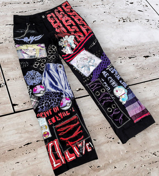 Custom anime yugioh doraemon bakugan masterball kawaii harajuku pants